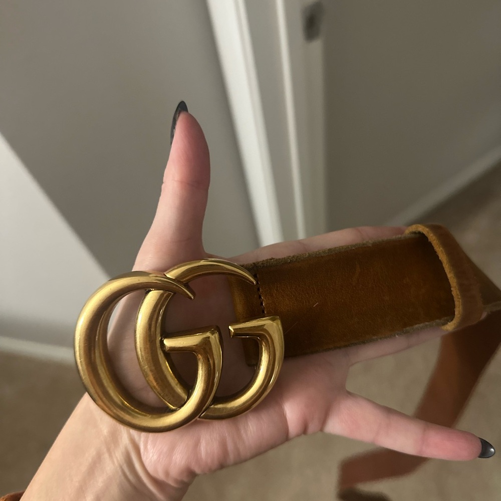 Women’s Gucci Tan Leather Belt (Authentic) - Size 90